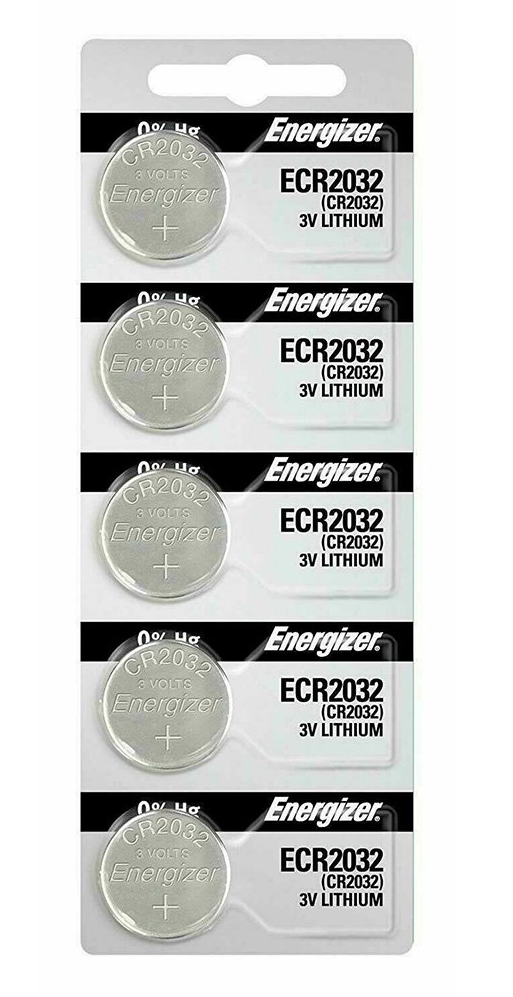 Energizer CR2032 Lithium Coin Batteries, 5 Pack