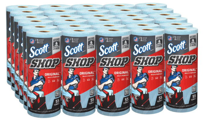 Scott Shop Towels Heavy Duty Blue Towels, 30 Rolls per Case
