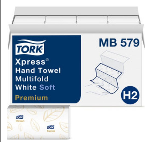 Tork Xpress Soft Multi-Fold Hand 2-Ply Towels, 16 Pk/Cs